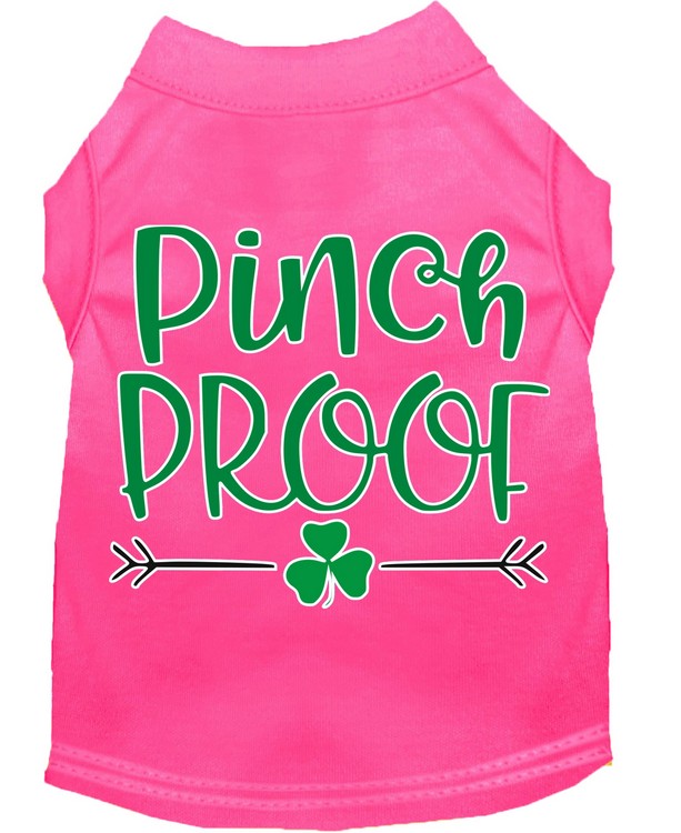 Pinch Proof Screen Print Dog Shirt Bright Pink XL